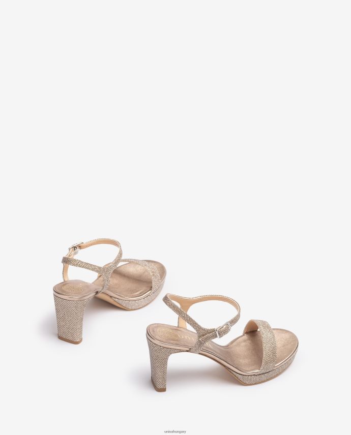 Unisa fényes szövet szandál nők J4PJX0273 bronz