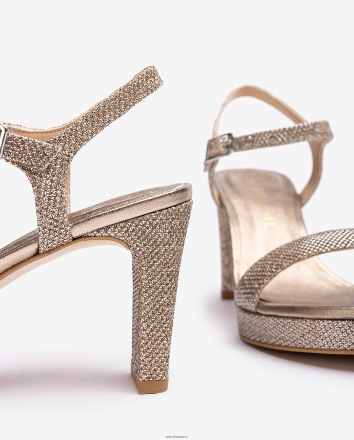 Unisa fényes szövet szandál nők J4PJX0273 bronz