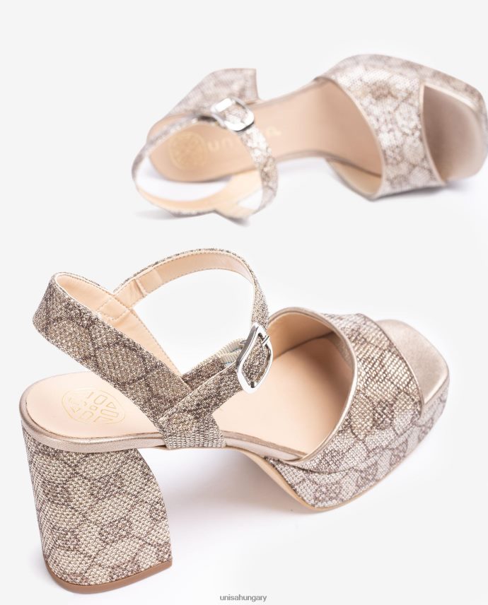 Unisa fényes szövet szandál széles sarokkal nők J4PJX0225 divat