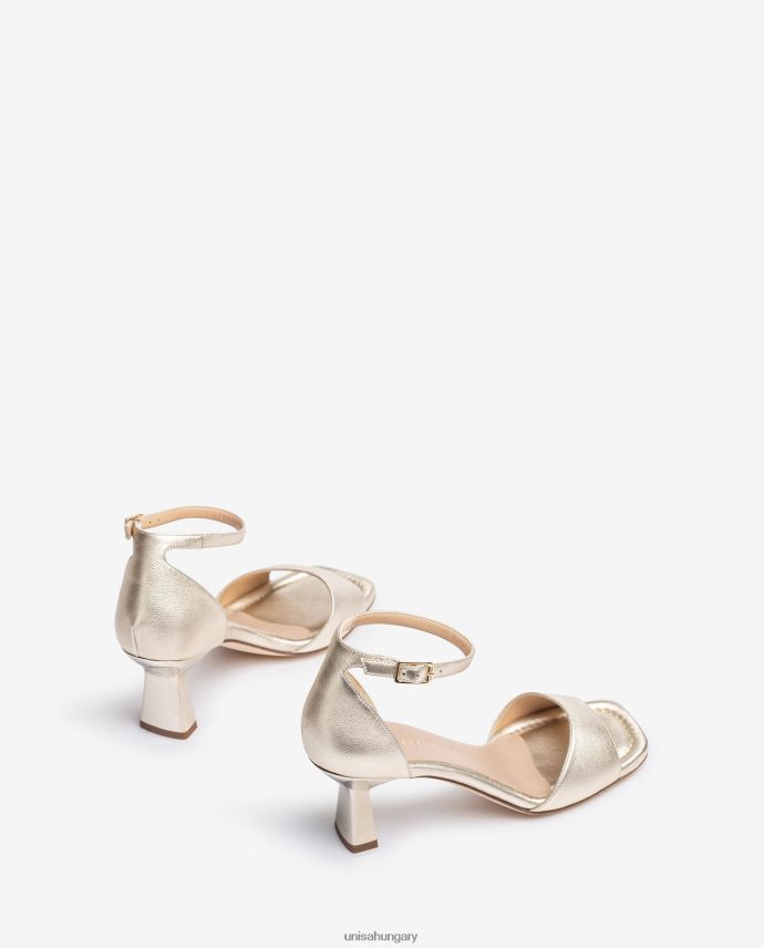 Unisa geometrikus sarkú bőr szandál nők J4PJX0365 Arany