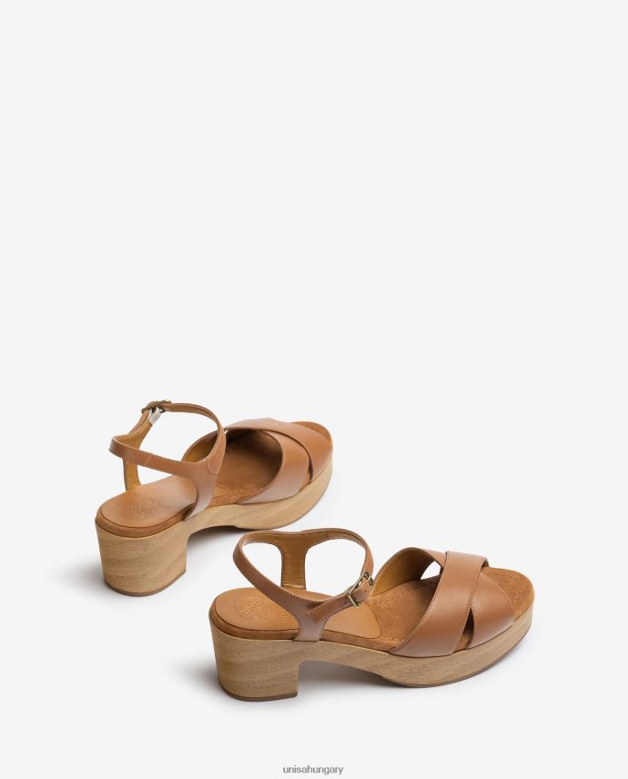 Unisa közepes magas sarkú bőr szandál nők J4PJX0403 barna