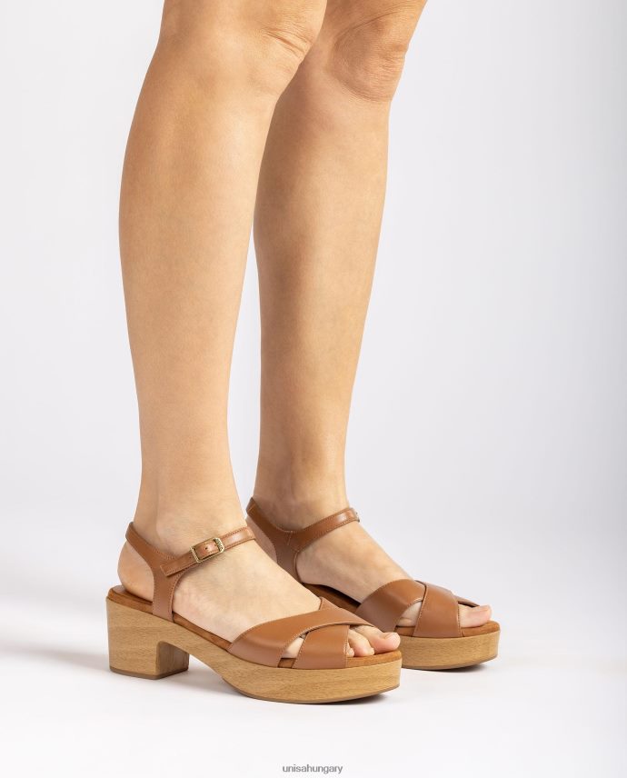 Unisa közepes magas sarkú bőr szandál nők J4PJX0403 barna