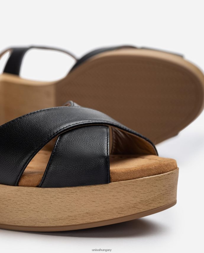 Unisa közepes magas sarkú bőr szandál nők J4PJX0404 fekete