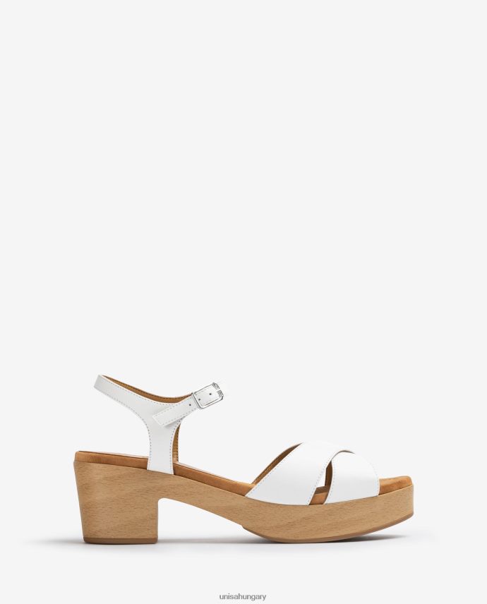 Unisa közepes magas sarkú bőr szandál nők J4PJX0406 fehér