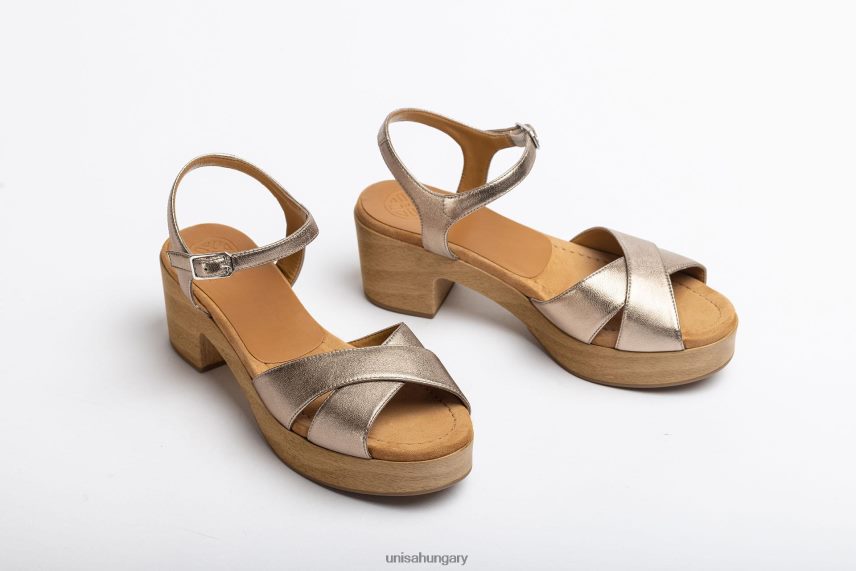 Unisa közepes magas sarkú bőr szandál nők J4PJX0418 bronz