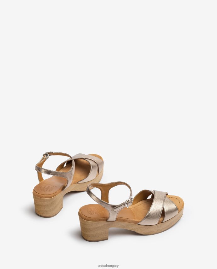 Unisa közepes magas sarkú bőr szandál nők J4PJX0418 bronz