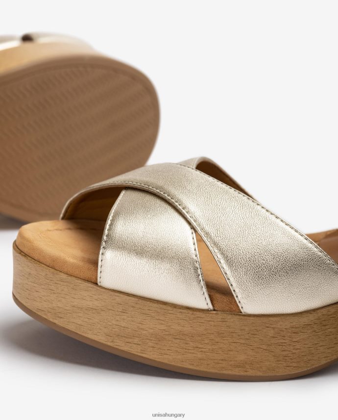 Unisa közepes magas sarkú bőr szandál nők J4PJX0419 Arany