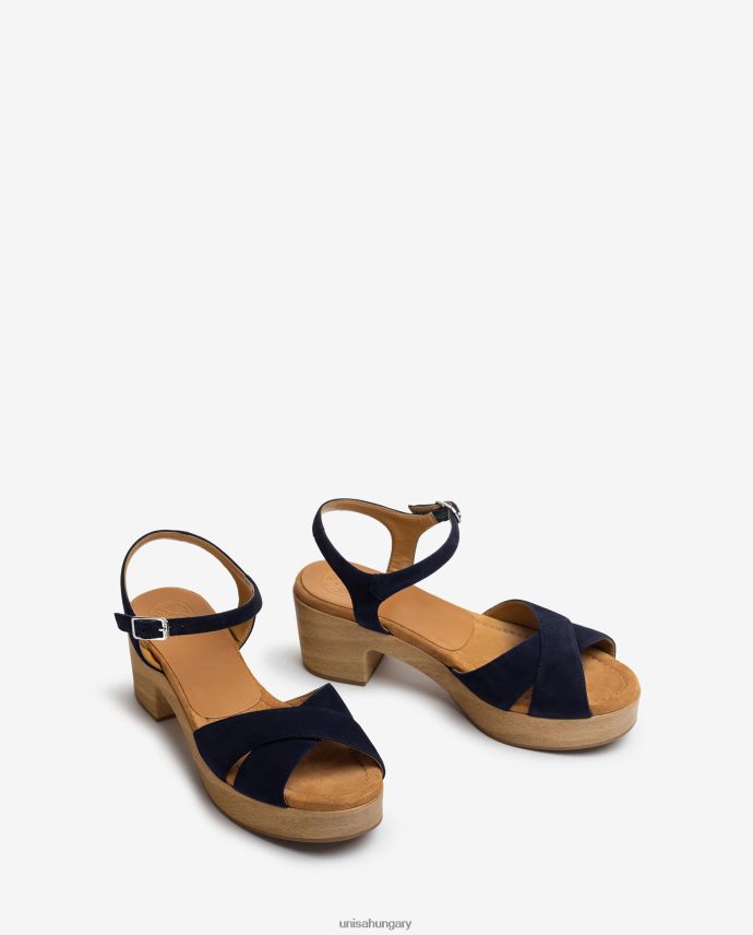 Unisa közepes magas sarkú velúr szandál nők J4PJX0407 kék