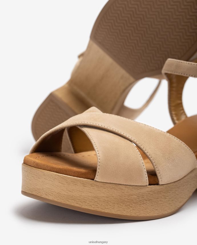 Unisa közepes magas sarkú velúr szandál nők J4PJX0408 bézs