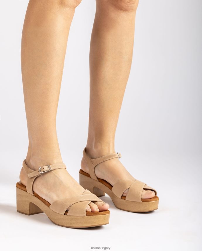 Unisa közepes magas sarkú velúr szandál nők J4PJX0408 bézs