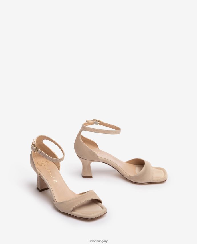 Unisa közepes sarkú velúr szandál nők J4PJX0196 bézs