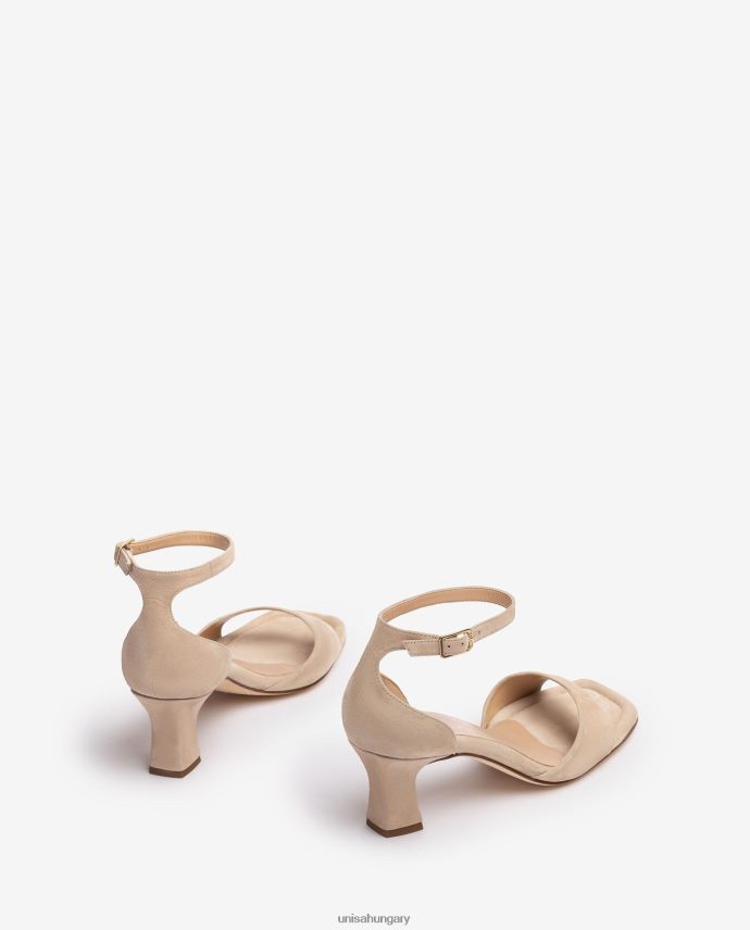 Unisa közepes sarkú velúr szandál nők J4PJX0196 bézs