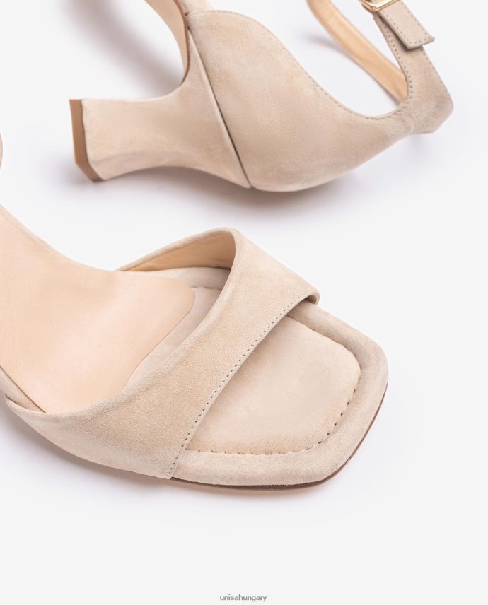 Unisa közepes sarkú velúr szandál nők J4PJX0196 bézs