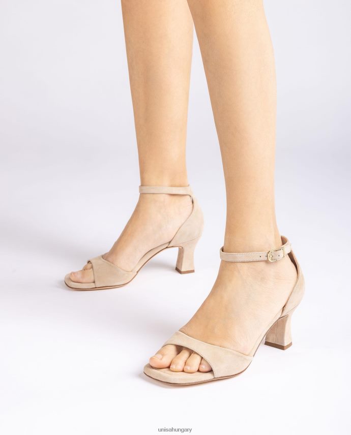 Unisa közepes sarkú velúr szandál nők J4PJX0196 bézs