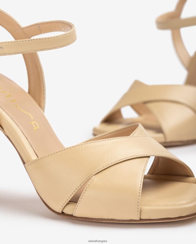 Unisa keresztezett bőrpántos szandál nők J4PJX0339 bézs