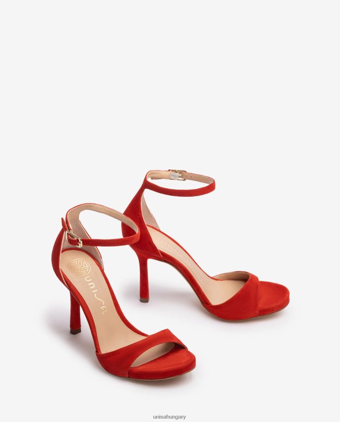 Unisa magas sarkú velúr szandál nők J4PJX022 piros