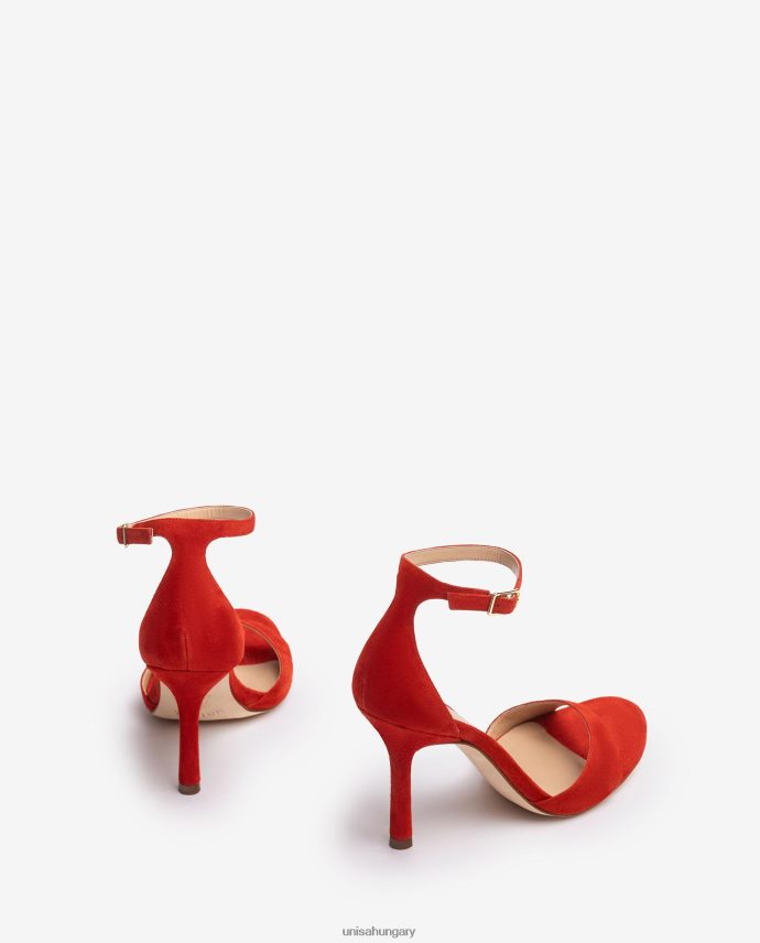 Unisa magas sarkú velúr szandál nők J4PJX022 piros
