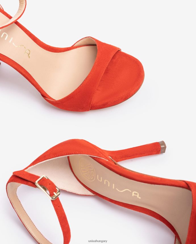 Unisa magas sarkú velúr szandál nők J4PJX022 piros