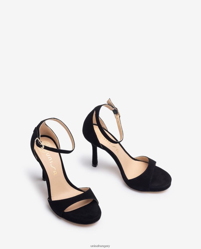 Unisa magas sarkú velúr szandál nők J4PJX023 fekete