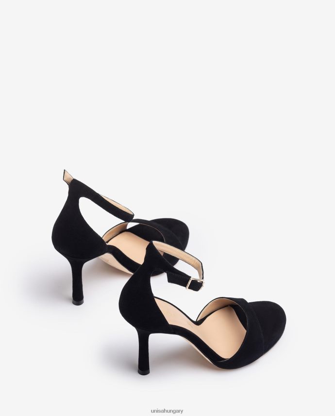 Unisa magas sarkú velúr szandál nők J4PJX023 fekete