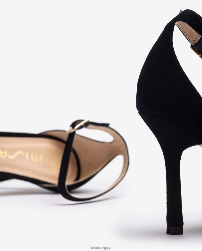 Unisa magas sarkú velúr szandál nők J4PJX023 fekete