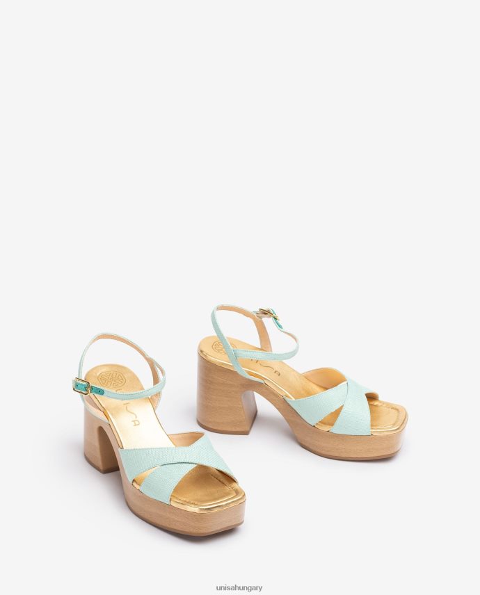 Unisa raffia szandál tömbsarokkal nők J4PJX0233 kék