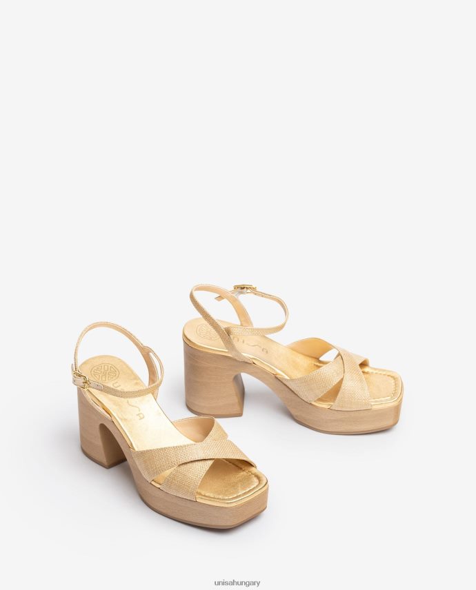 Unisa raffia szandál tömbsarokkal nők J4PJX072 barna