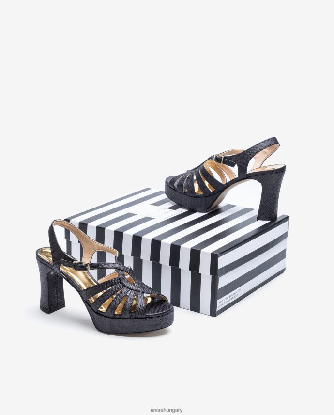 Unisa rafiából készült szandál nők J4PJX01310 fekete