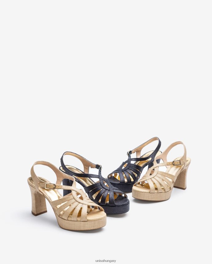 Unisa rafiából készült szandál nők J4PJX01310 fekete