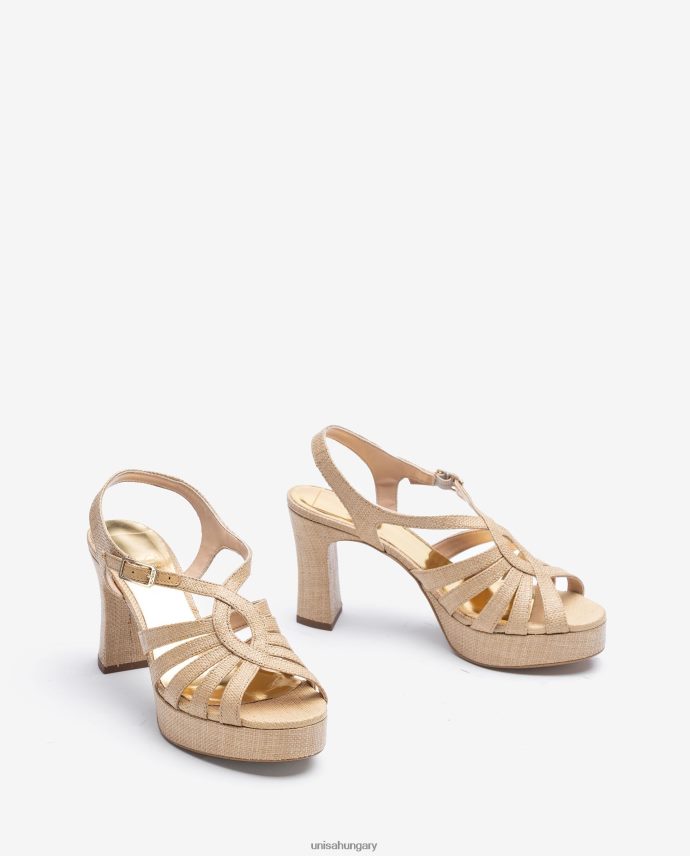 Unisa rafiából készült szandál nők J4PJX01311 barna