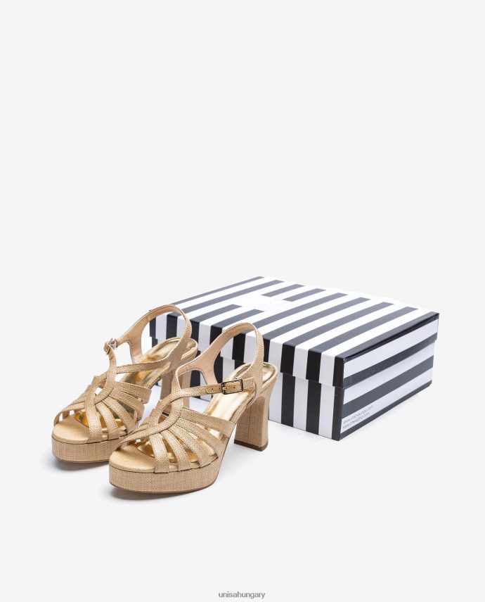 Unisa rafiából készült szandál nők J4PJX01311 barna