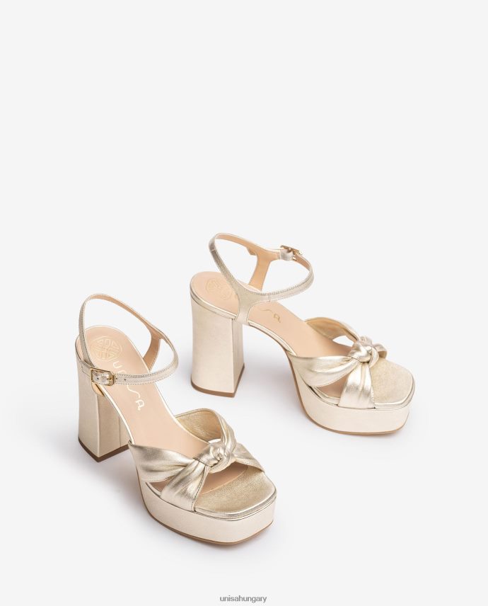Unisa szögletes orrú szandál csomóval az elején nők J4PJX050 Arany