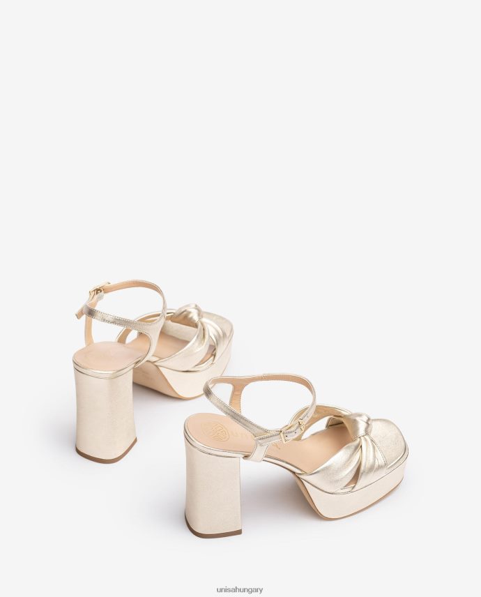 Unisa szögletes orrú szandál csomóval az elején nők J4PJX050 Arany