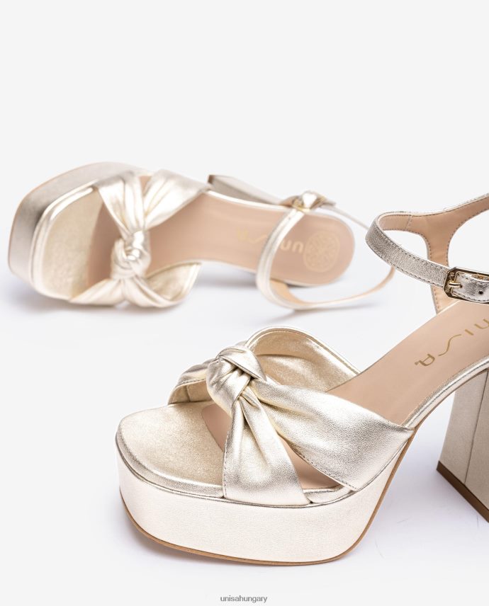 Unisa szögletes orrú szandál csomóval az elején nők J4PJX050 Arany