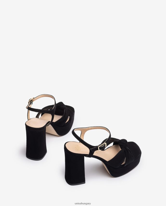 Unisa szögletes orrú szandál csomóval az elején nők J4PJX052 fekete