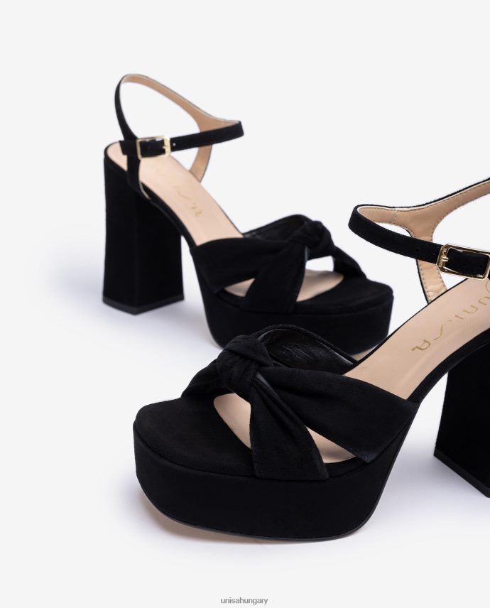 Unisa szögletes orrú szandál csomóval az elején nők J4PJX052 fekete