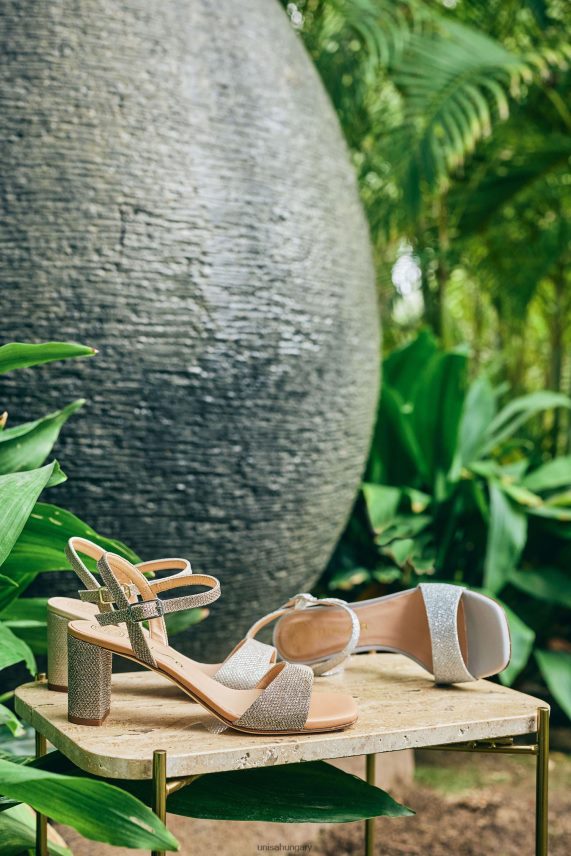 Unisa szögletes orrú szandál nők J4PJX0393 bronz