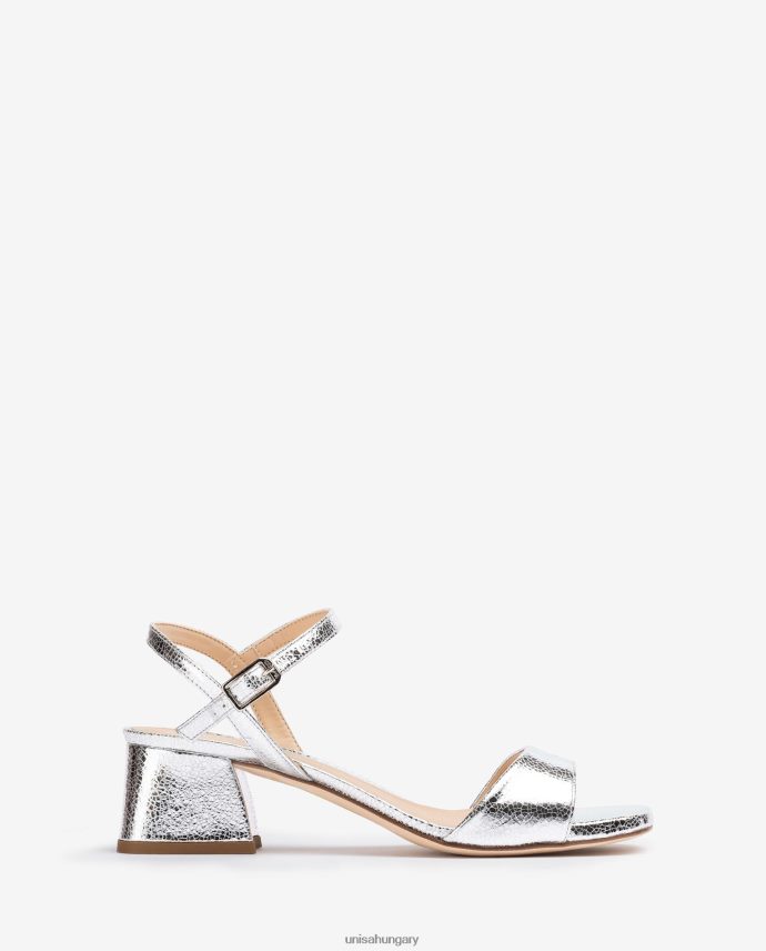 Unisa széles sarkú szandál nők J4PJX0151 ezüst