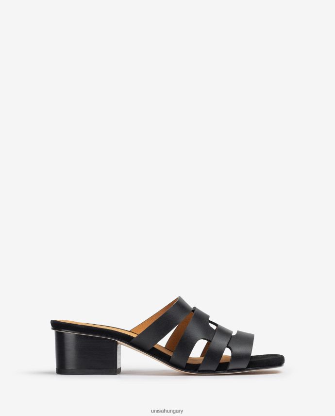 Unisa széles vámpír szandál dekoratív perforációkkal nők J4PJX0303 fekete