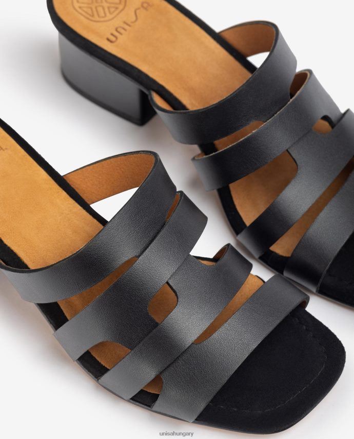 Unisa széles vámpír szandál dekoratív perforációkkal nők J4PJX0303 fekete