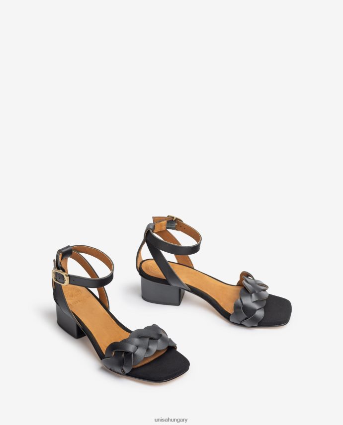 Unisa szandál dekoratív perforációkkal a vámpíron nők J4PJX0305 fekete