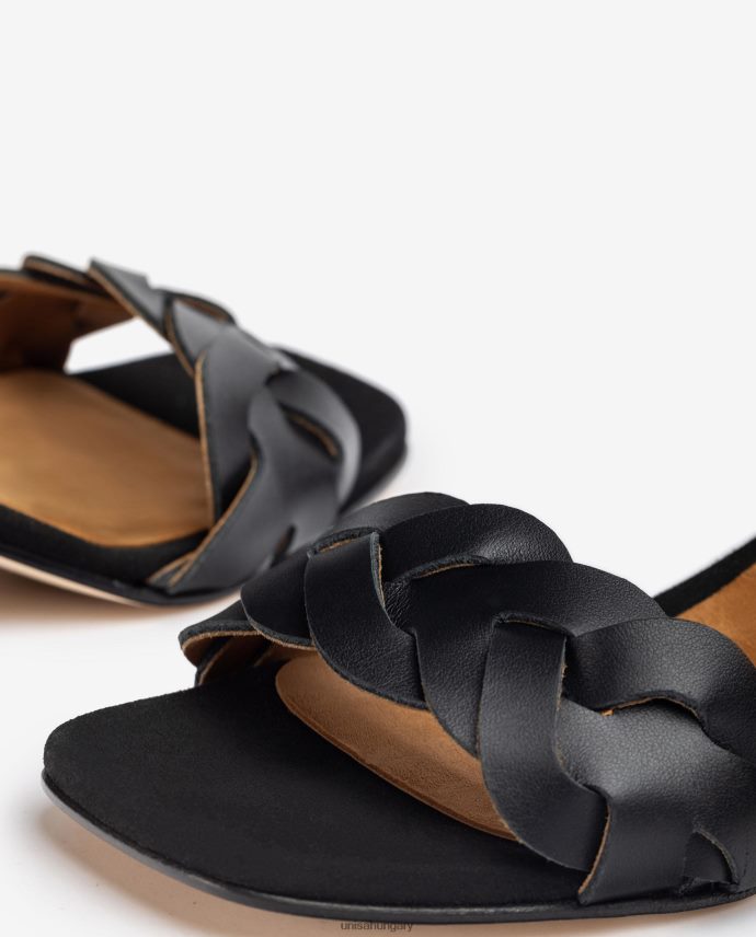 Unisa szandál dekoratív perforációkkal a vámpíron nők J4PJX0305 fekete