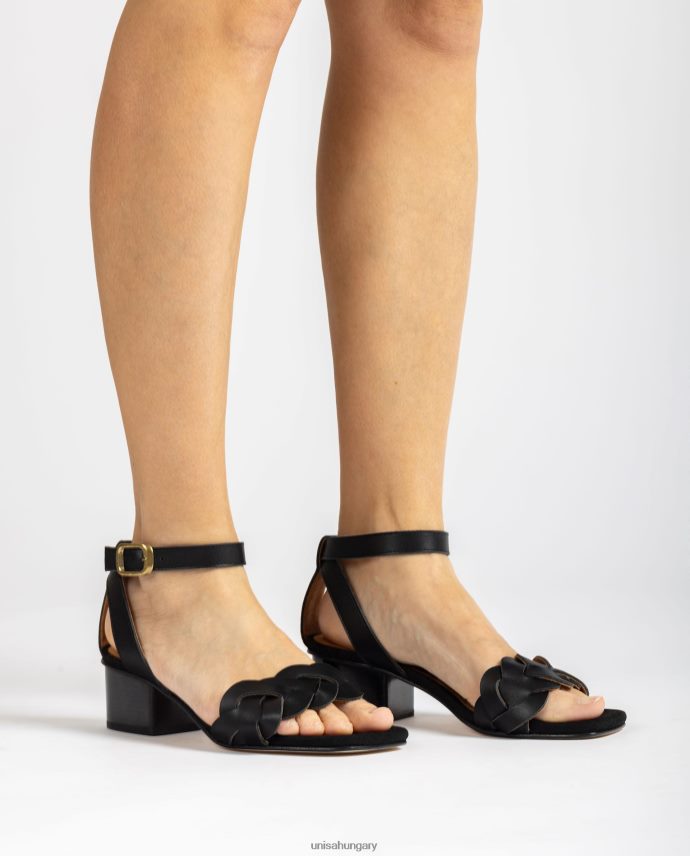 Unisa szandál dekoratív perforációkkal a vámpíron nők J4PJX0305 fekete