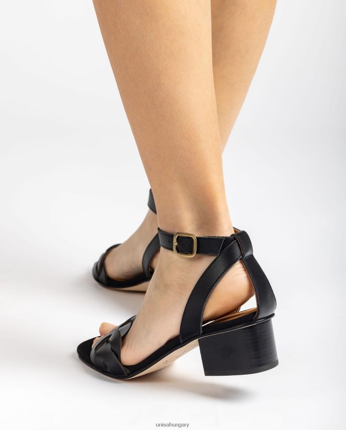 Unisa szandál dekoratív perforációkkal a vámpíron nők J4PJX0305 fekete