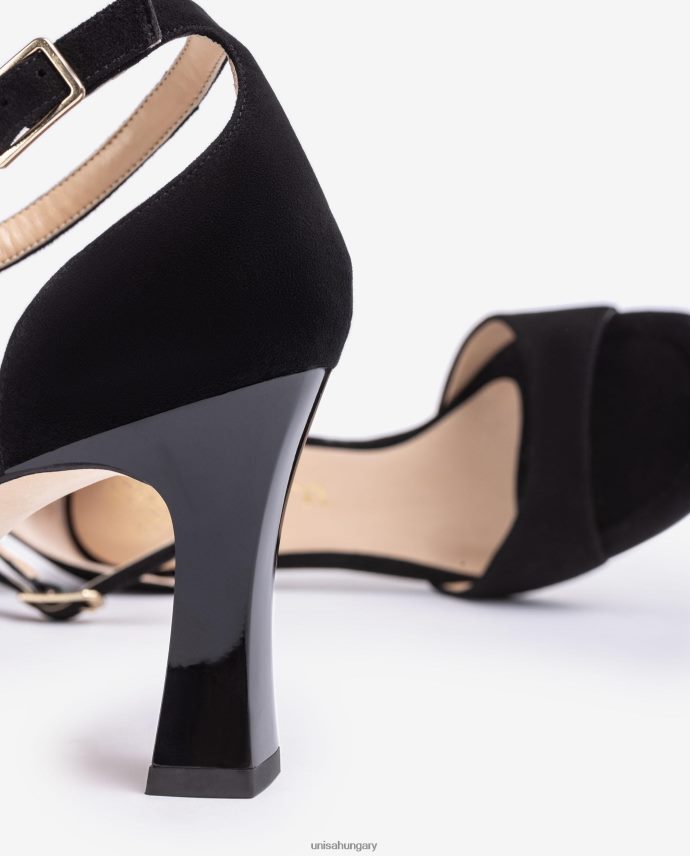 Unisa velúr d\'orsay bokapántos szandál nők J4PJX0260 fekete