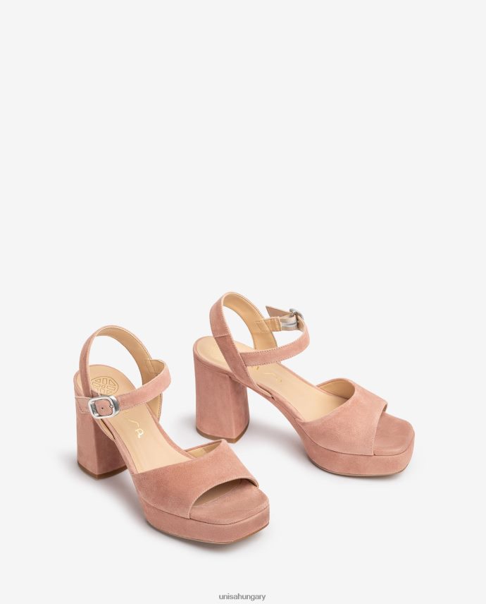 Unisa velúr szandál széles sarokkal nők J4PJX0412 rózsaszín
