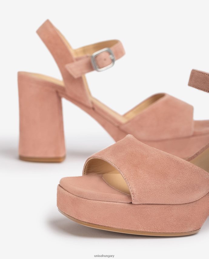 Unisa velúr szandál széles sarokkal nők J4PJX0412 rózsaszín