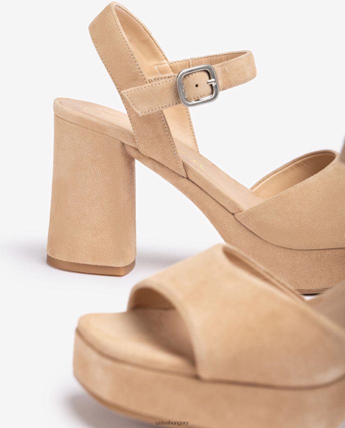 Unisa velúr szandál széles sarokkal nők J4PJX0413 bézs