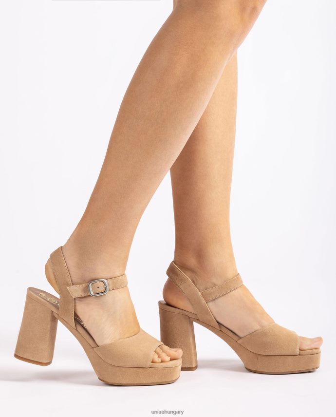 Unisa velúr szandál széles sarokkal nők J4PJX0413 bézs