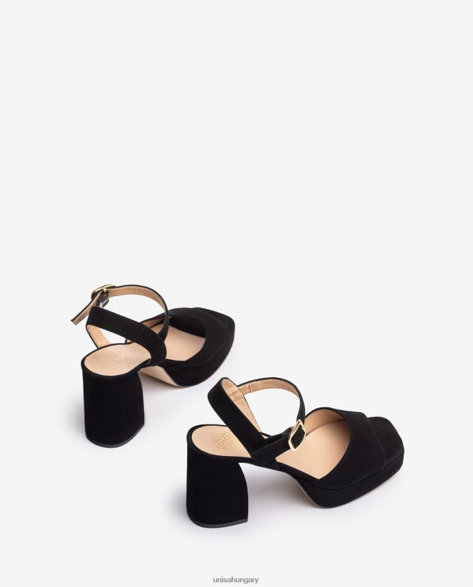 Unisa velúr szandál széles sarokkal nők J4PJX05 fekete